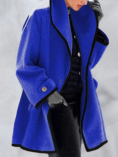 Synthia™ | Long Coat with Shawl Collar