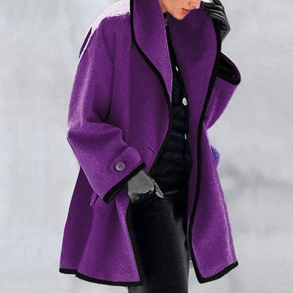 Synthia™ | Long Coat with Shawl Collar