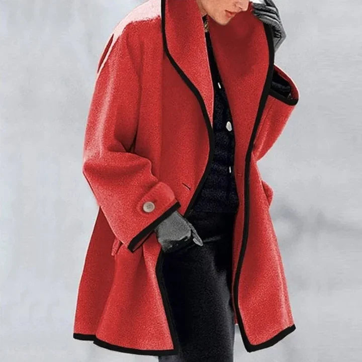 Synthia™ | Long Coat with Shawl Collar