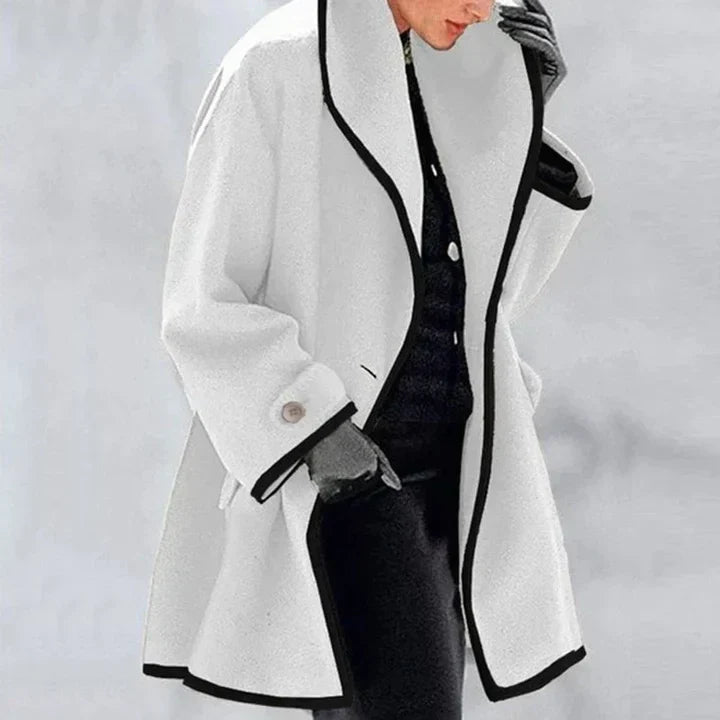 Synthia™ | Long Coat with Shawl Collar